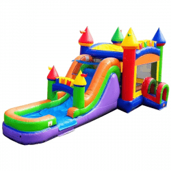 Mega Modern Rainbow Water Slide Bounce House